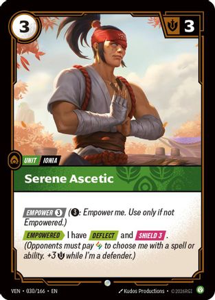 Serene Ascetic (030/166) - Vendetta Foil - Card Brawlers