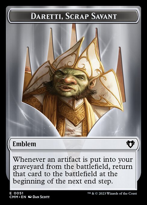 Servo // Emblem - Daretti, Scrap Savant Double - Sided Token [Commander Masters Tokens] - Card Brawlers