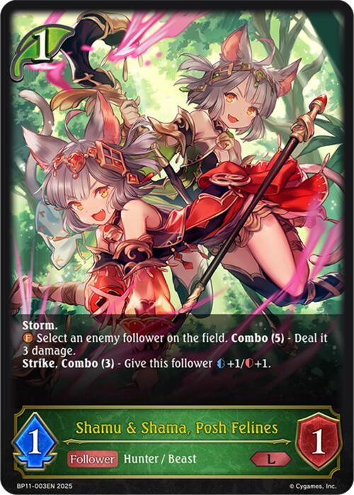 Shamu & Shama, Posh Felines (BP11 - 003EN) [Bullet of Fate] - Card Brawlers