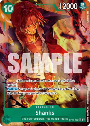 Shanks (022) (Alternate Art) (OP17-022) - The World's Strongest Warriors Foil - Card Brawlers