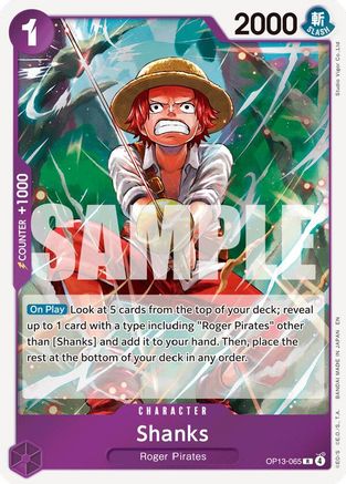 Shanks (065) (OP13-065) - Carrying On His Will Foil - Card Brawlers