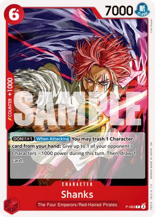 Shanks - P-083 (Reprint) (P-083) - Premium Booster -The Best- Vol. 2 - Card Brawlers