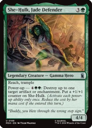 She-Hulk, Jade Defender (MSH-188) - Marvel Super Heroes - Card Brawlers
