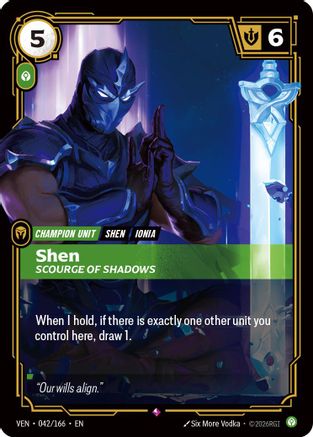 Shen - Scourge of Shadows (042/166) - Vendetta Foil - Card Brawlers