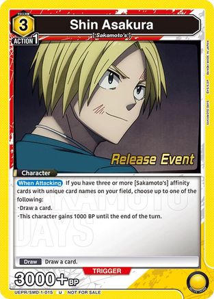 Shin Asakura (015) (Release Event) (UE19BT/SMD-1-015) - UE19BT SAKAMOTO DAYS Release Event Cards - Card Brawlers