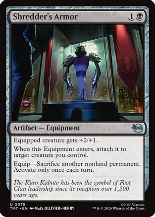 Shredder's Armor (TMT-075) - Teenage Mutant Ninja Turtles Foil - Card Brawlers