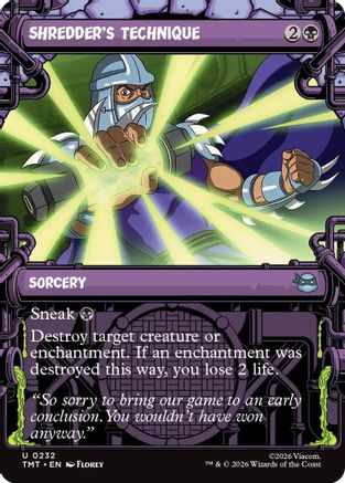 Shredder's Technique (Showcase) (TMT-232) - Teenage Mutant Ninja Turtles Foil - Card Brawlers