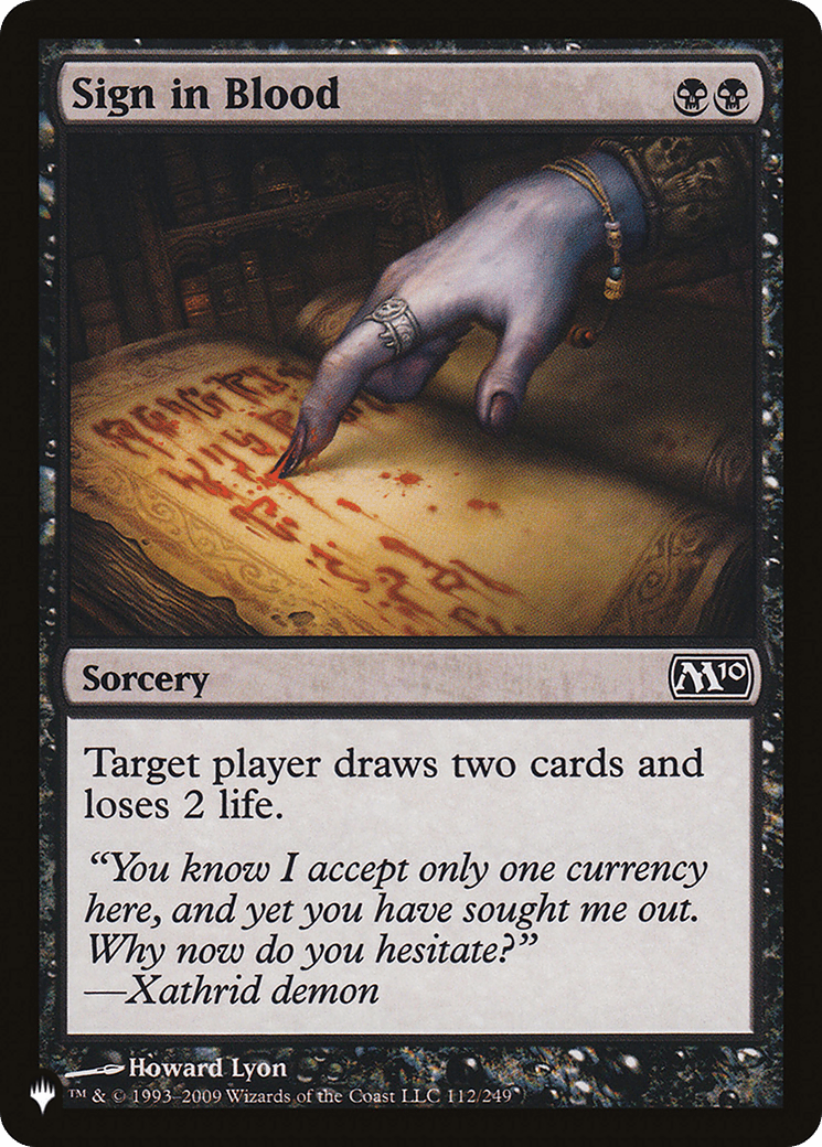 Sign in Blood (M10) [The List] - Card Brawlers