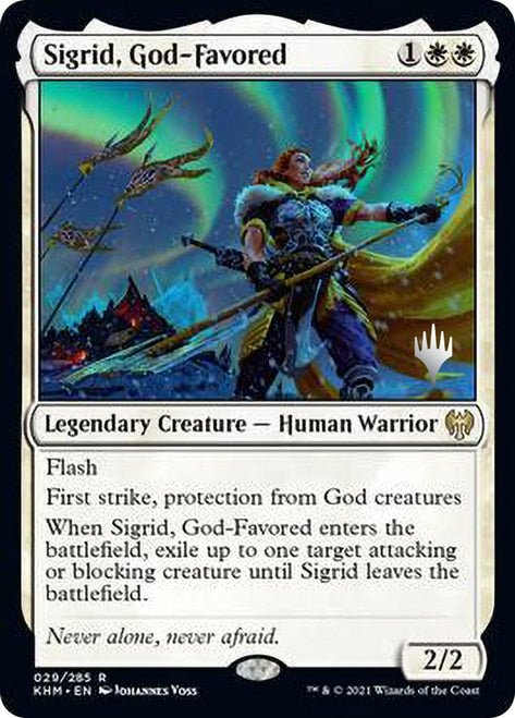 Sigrid, God - Favored (Promo Pack) [Kaldheim Promos] - Card Brawlers
