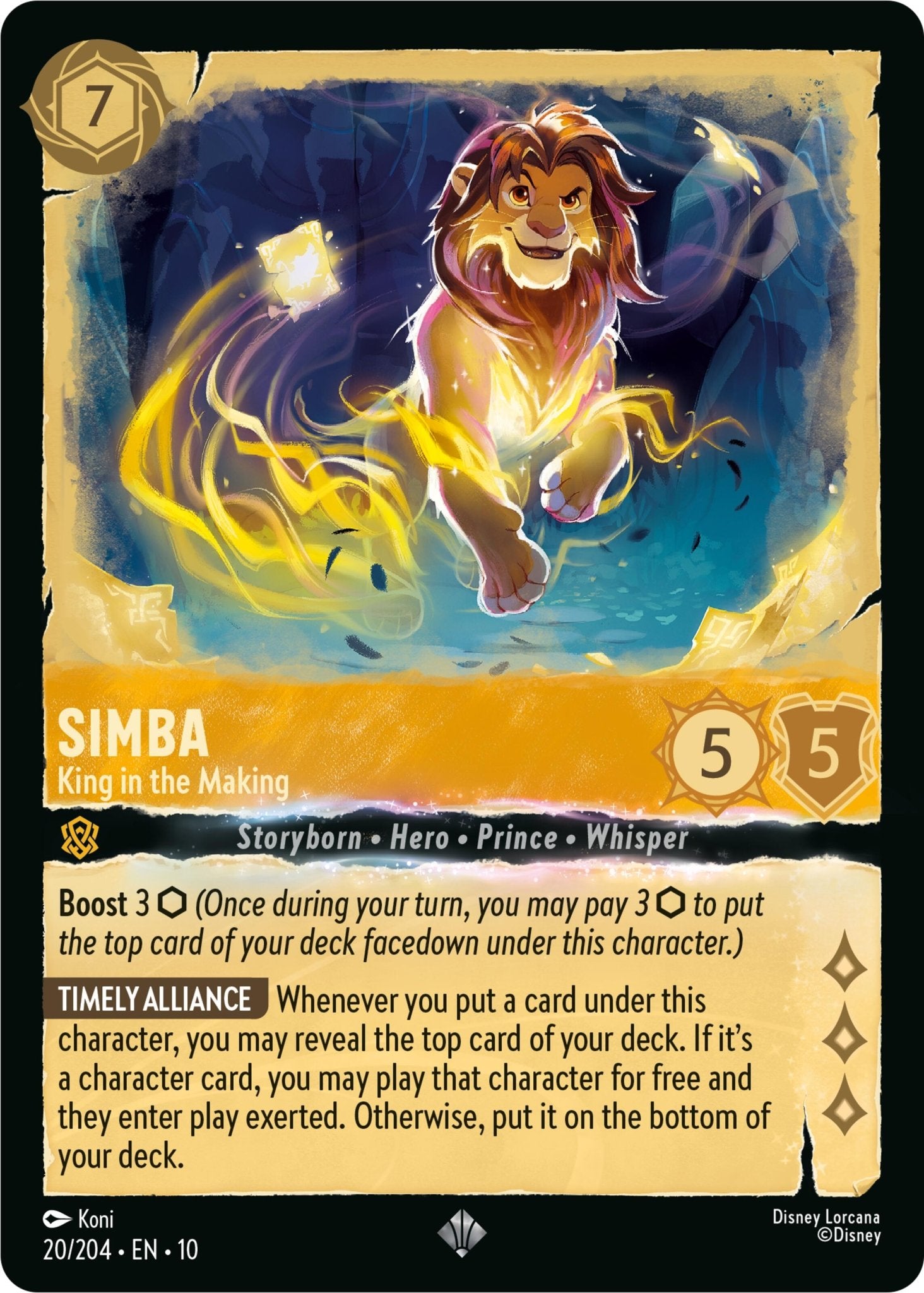 Simba - King in the Making (20/204) [Whispers in the Well] - Card Brawlers