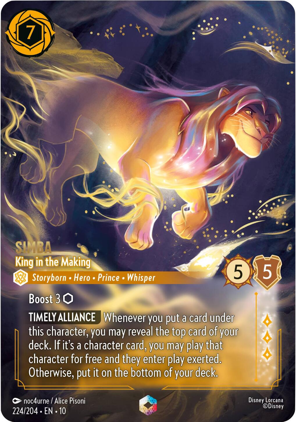 Simba - King in the Making (Enchanted) (224/204) [Whispers in the Well] - Card Brawlers