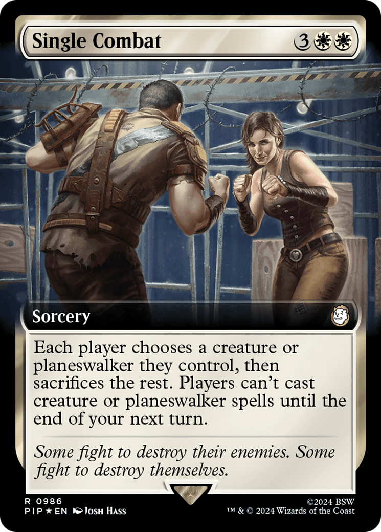 Single Combat (Extended Art) (Surge Foil) [Fallout] - Card Brawlers