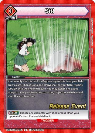 Sit! (UEPR/IYS-1-074) - UE23BT Inuyasha Release Event Cards - Card Brawlers