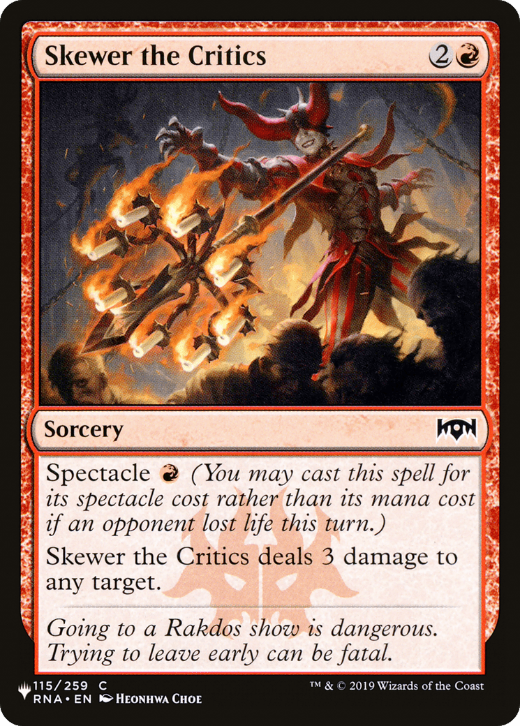 Skewer the Critics [The List] - Card Brawlers