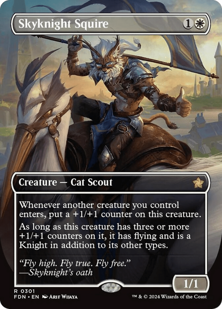 Skyknight Squire (Borderless) [Foundations] - Card Brawlers