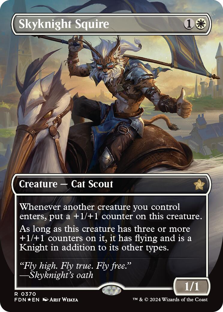 Skyknight Squire (Borderless) (Mana Foil) [Foundations] - Card Brawlers