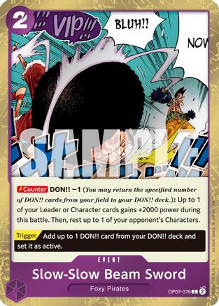 Slow-Slow Beam Sword (Pirate Foil) (OP07-076) - Premium Booster -The Best- Vol. 2 Foil - Card Brawlers