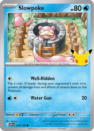 Slowpoke (016/null) - Holofoil [ME 30th Celebration] - Card Brawlers