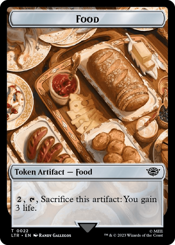 Smaug // Food (0022) Double - Sided Token (Surge Foil) [The Lord of the Rings: Tales of Middle - Earth Tokens] - Card Brawlers