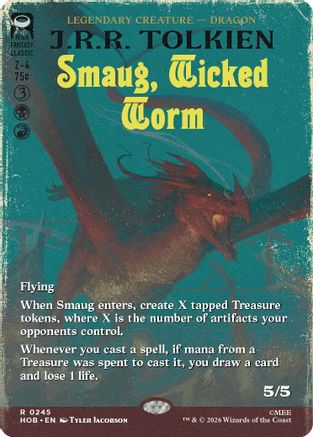 Smaug, Wicked Worm (Borderless) (HOB-245) - The Hobbit Foil - Card Brawlers