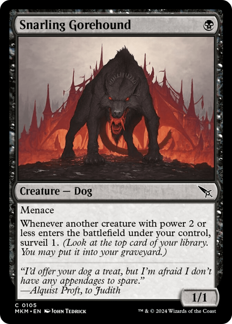 Snarling Gorehound [Murders at Karlov Manor] - Card Brawlers