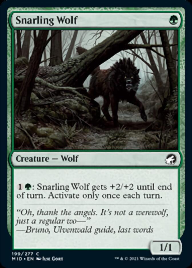 Snarling Wolf [Innistrad: Midnight Hunt] - Card Brawlers