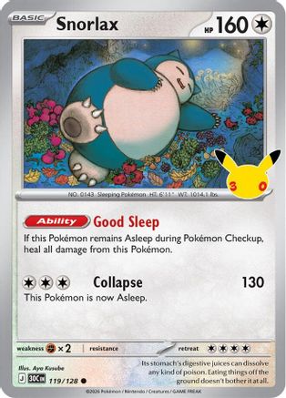 Snorlax (119/null) - Holofoil [ME 30th Celebration] - Card Brawlers