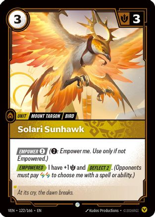 Solari Sunhawk (122/166) - Vendetta - Card Brawlers