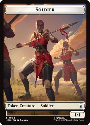 Soldier // Clue Double-Sided Token (MSH-004/017) - Marvel Super Heroes Foil - Card Brawlers