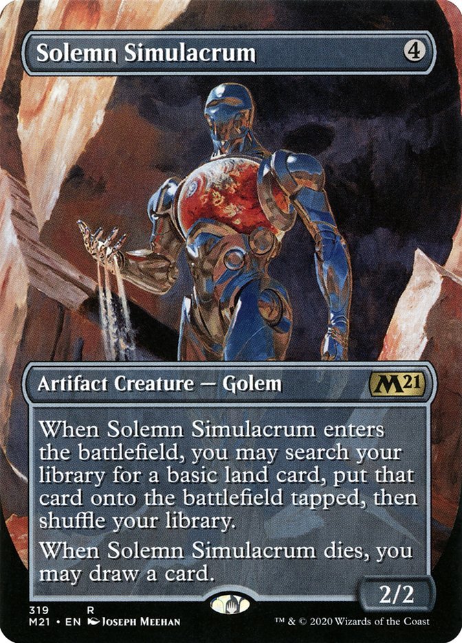Solemn Simulacrum (Borderless Alternate Art) [Core Set 2021] - Card Brawlers