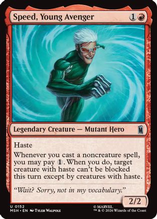 Speed, Young Avenger (MSH-152) - Marvel Super Heroes Foil - Card Brawlers