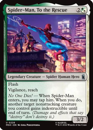 Spider-Man, To the Rescue (MSH-228) - Marvel Super Heroes Foil - Card Brawlers