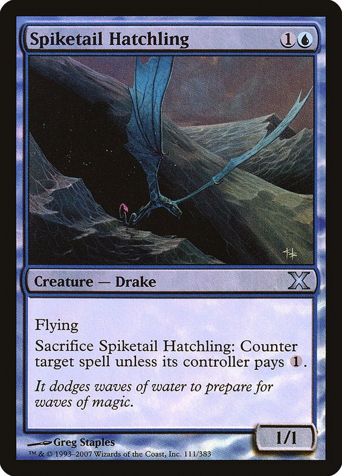 Spiketail Hatchling (Premium Foil) [Tenth Edition] - Card Brawlers