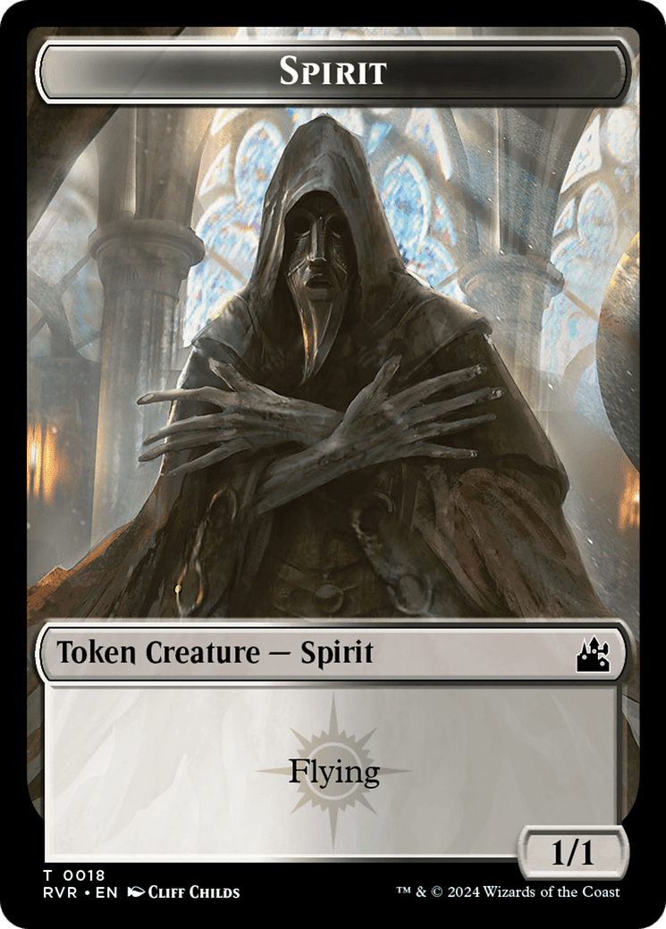 Spirit (0018) // Soldier Double - Sided Token [Ravnica Remastered Tokens] - Card Brawlers