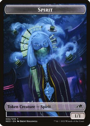 Spirit (002) // Spirit (009) Double-sided Token (NEO-2 // 9) - Kamigawa: Neon Dynasty Foil - Card Brawlers