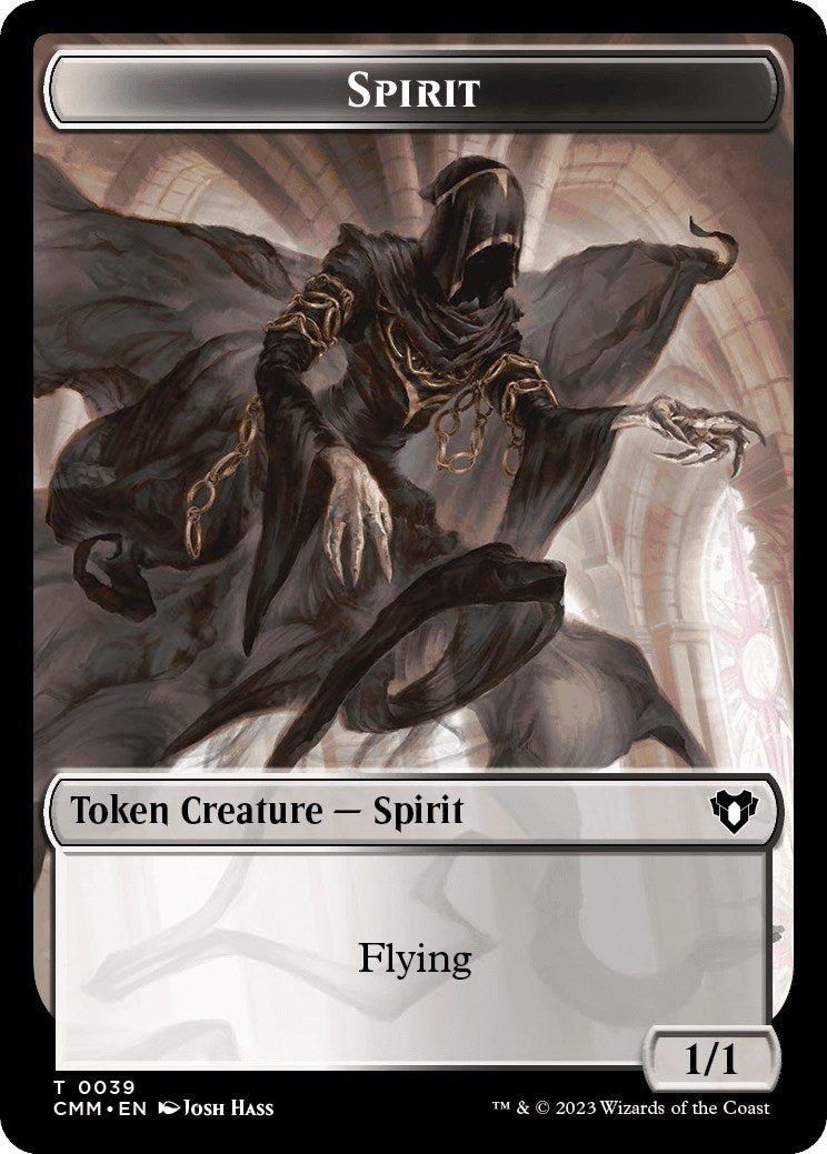 Spirit (0039) // Stoneforged Blade Double - Sided Token [Commander Masters Tokens] - Card Brawlers