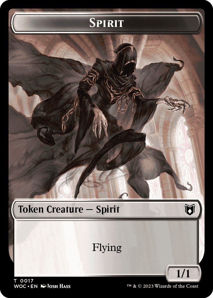 Spirit // Saproling Double - Sided Token [Wilds of Eldraine Commander Tokens] - Card Brawlers
