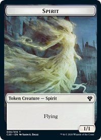 Spirit // Treasure Double - Sided Token [Commander 2020 Tokens] - Card Brawlers