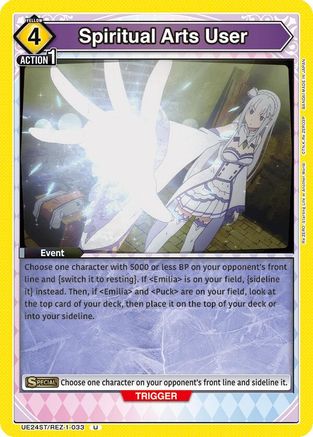 Spiritual Arts User (UE24ST/REZ-1-033) - UE24ST ReZERO Starting Life in Another World Starter Deck - Card Brawlers