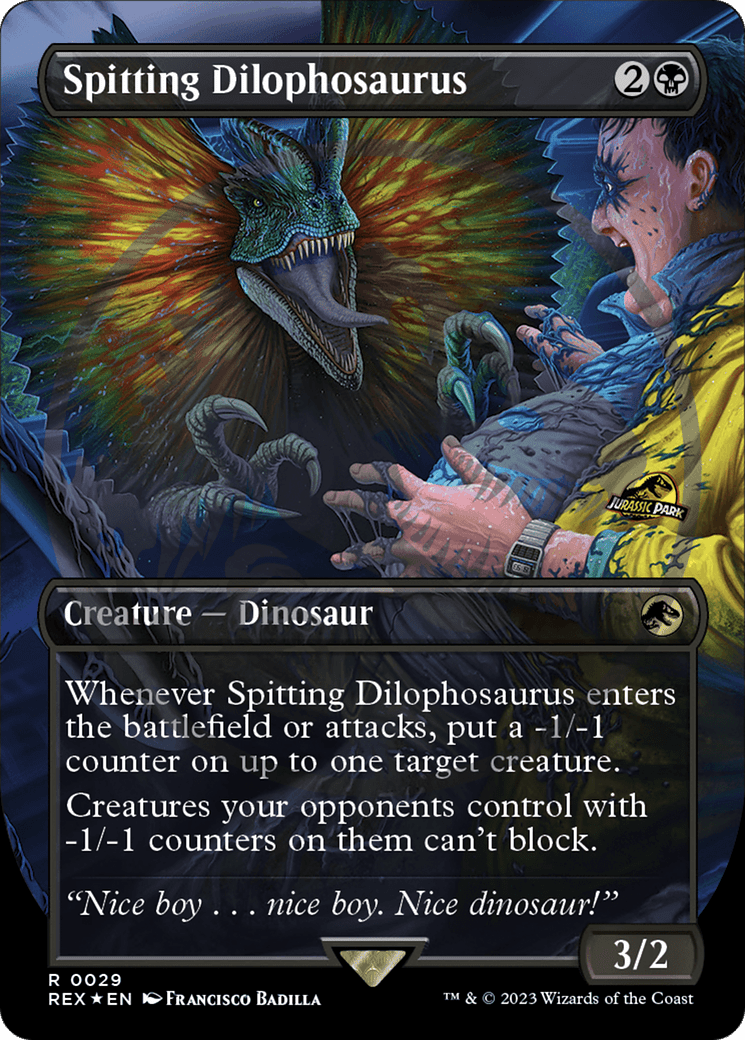 Spitting Dilophosaurus (Emblem) (Borderless) [Jurassic World Collection Tokens] - Card Brawlers