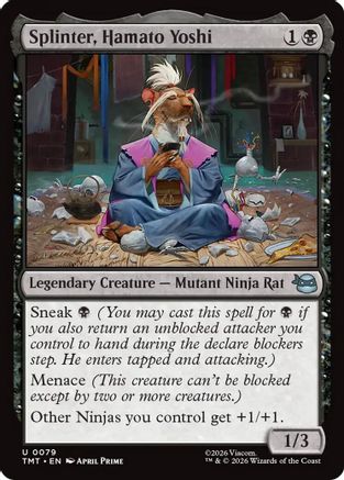 Splinter, Hamato Yoshi (TMT-079) - Teenage Mutant Ninja Turtles Foil - Card Brawlers