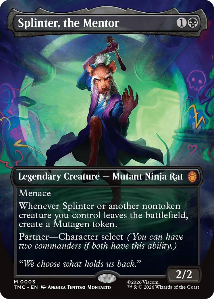 Splinter, the Mentor (Borderless) [Teenage Mutant Ninja Turtles Commander] - Card Brawlers