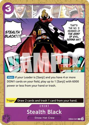 Stealth Black (EB04-041) - The Azure Sea's Seven Release Event Cards - Card Brawlers