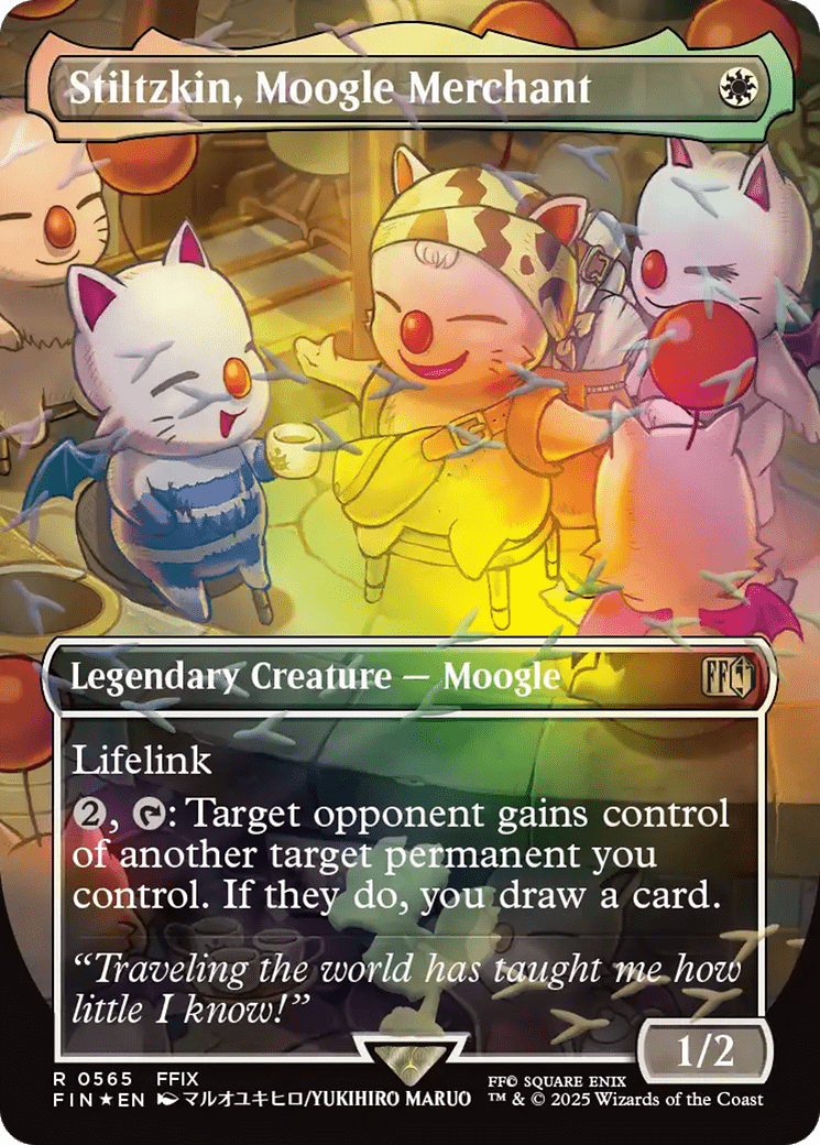 Stiltzkin, Moogle Merchant (Borderless) (Chocobo Track Foil) [FINAL FANTASY] - Card Brawlers