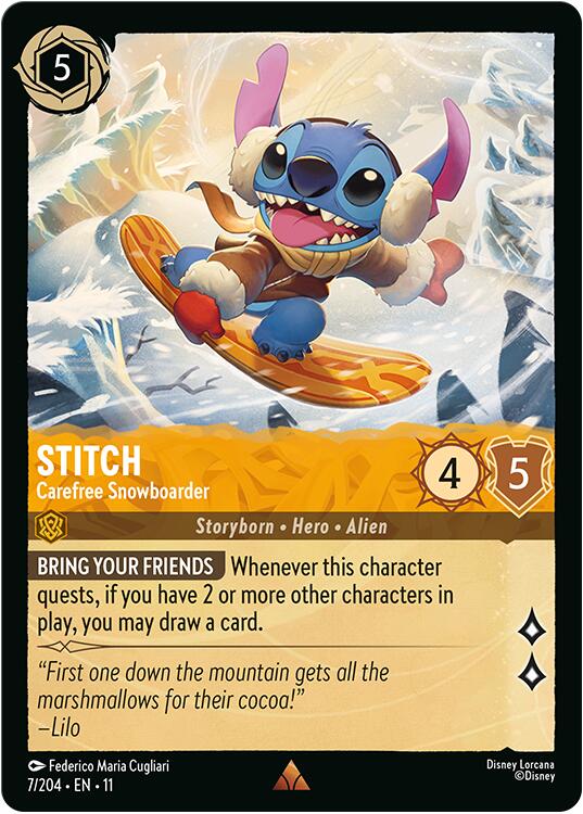 Stitch - Carefree Snowboarder (7/204) [Winterspell] - Card Brawlers