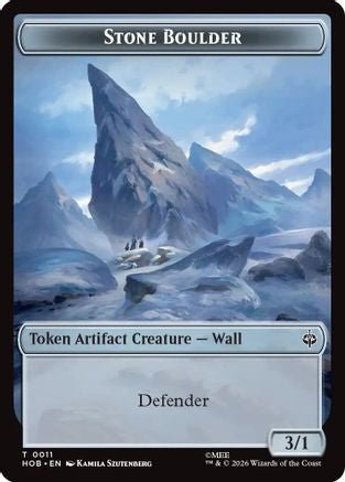 Stone Boulder // Bear Double-Sided Token (HOB-11 // 7) - The Hobbit Foil - Card Brawlers