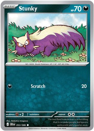 Stunky (053/null) - Reverse Holofoil [ME04 Chaos Rising] - Card Brawlers