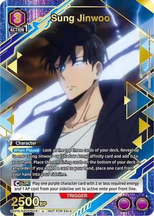 Sung Jinwoo (018) (Gold) (UEPRSLG-1-018) - Union Arena Promotion Cards Foil - Card Brawlers