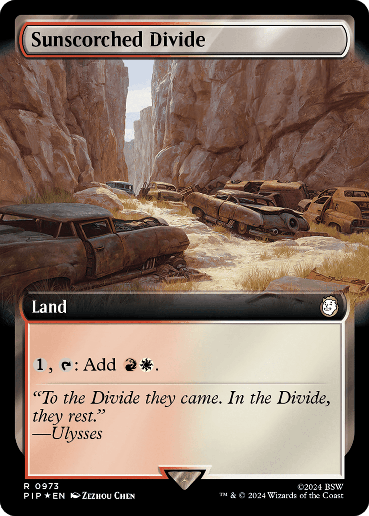 Sunscorched Divide (Extended Art) (Surge Foil) [Fallout] - Card Brawlers