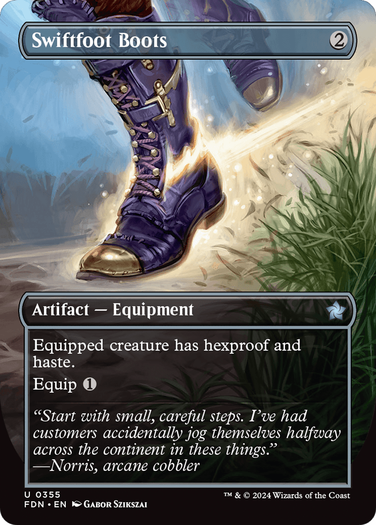 Swiftfoot Boots (Borderless) [Foundations] - Card Brawlers